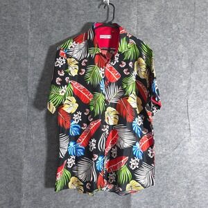 Suslo Couture Hawaiian Shirt‎ Mens Tropical Palm Leaf Print Button Up 3XL